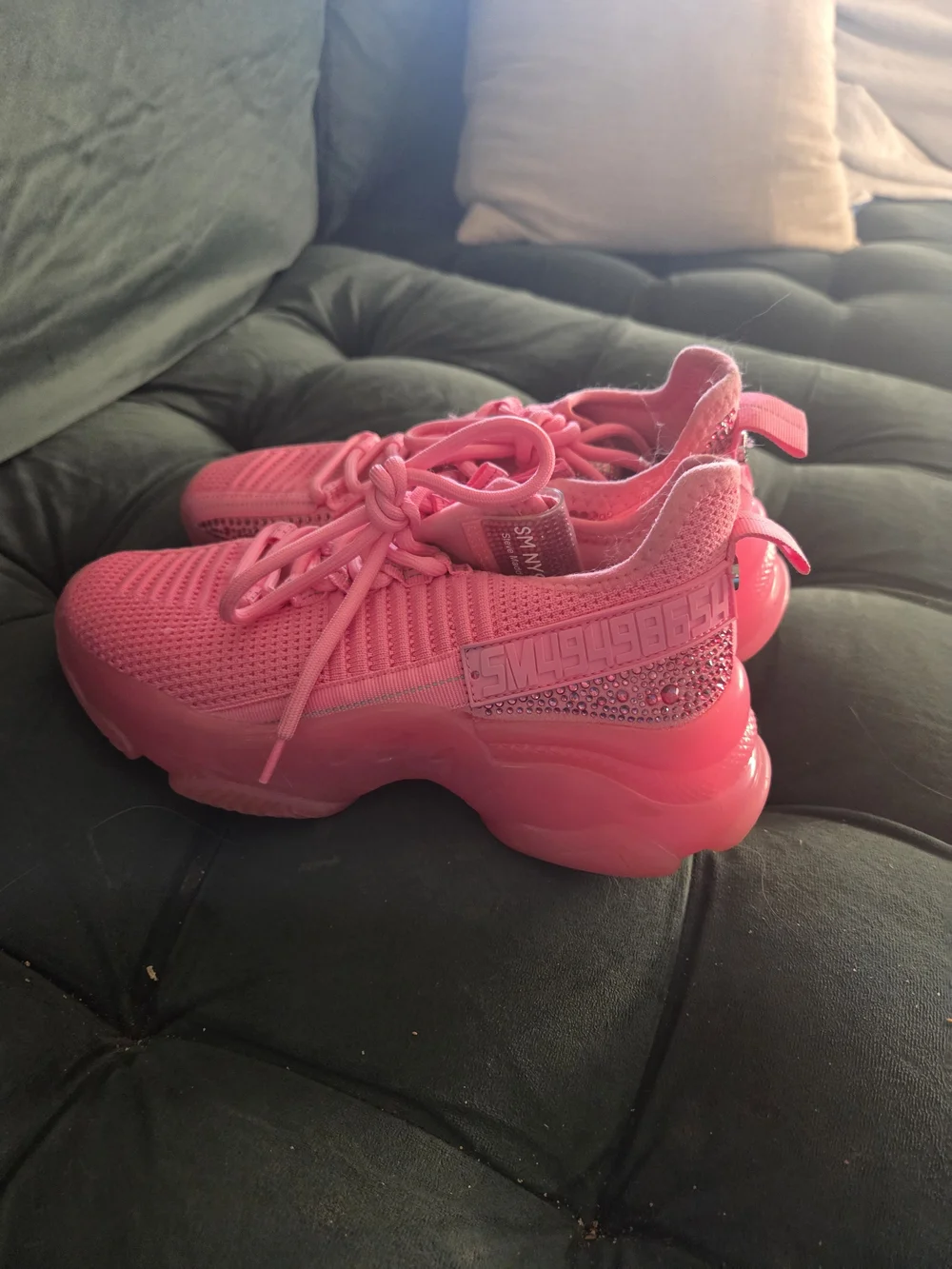Steve Madden Crystal Hot Pink Sneakers Size 6